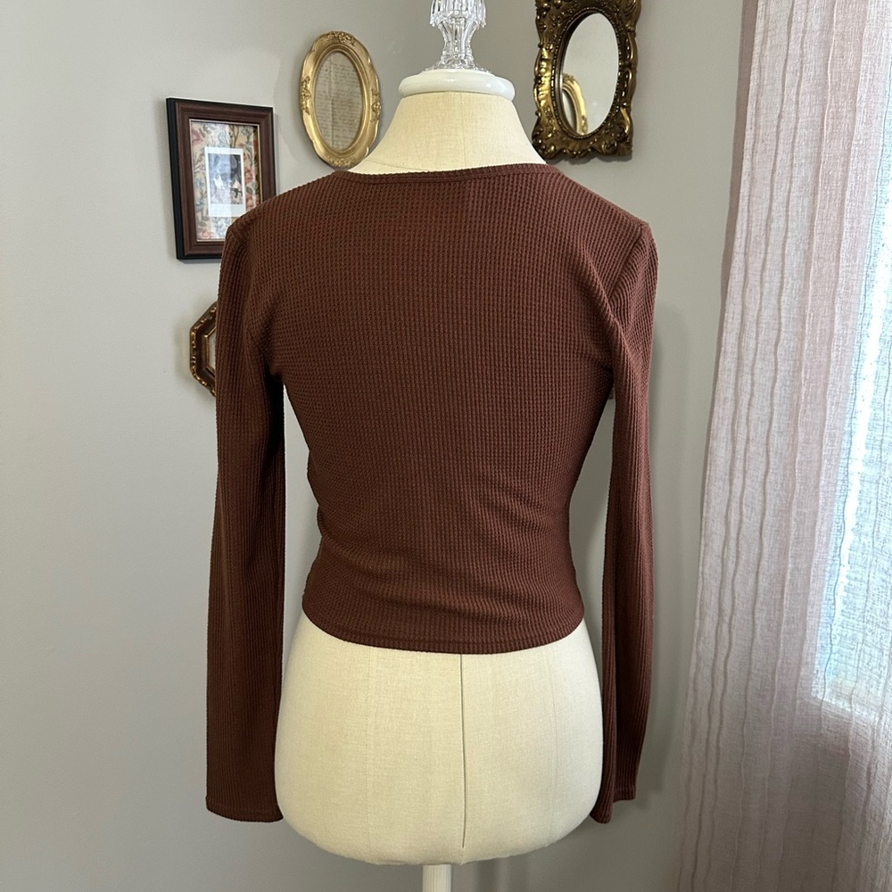 Aerie Unwell Waffle Wrap Top - Picture 3 of 4